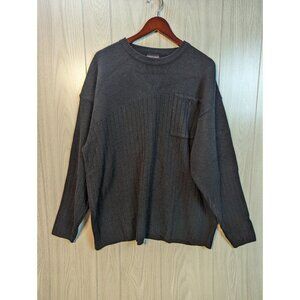 Vtg FUBU Mens Sweater XL Black Pullover Long Sleeve Crew Neck Authentic Y2K